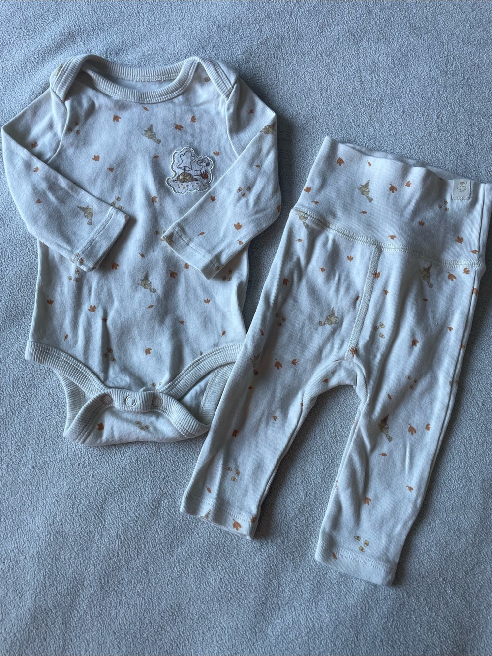 Snoopy onesie and pants matching fall set, 0-3M